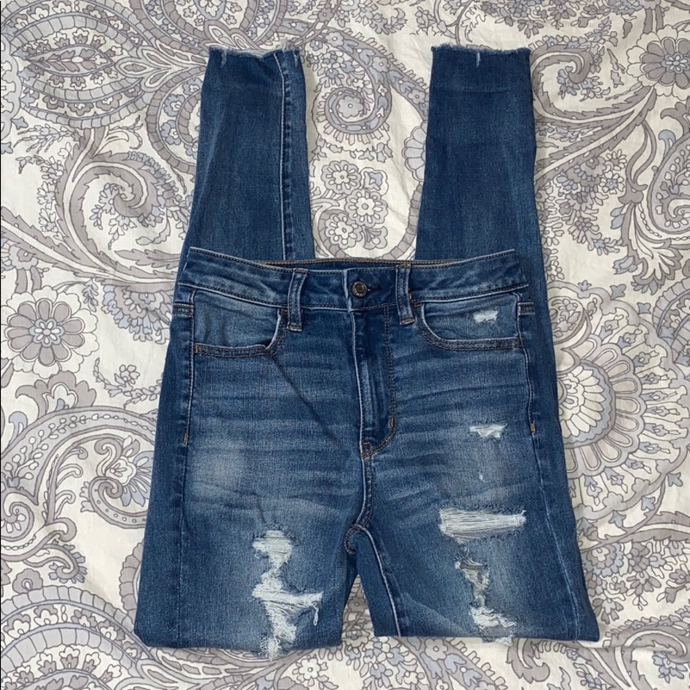 American Eagle Ripped High Waisted Skinny Jeans